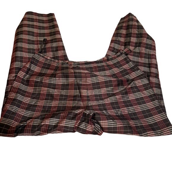VTG Style & Co. Collection Womens Plaid 100% Silk lined trouser Pants14 Holiday - Picture 3 of 11